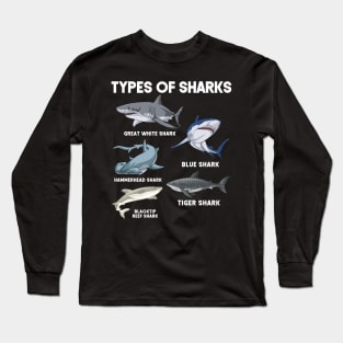 Types of Sharks Long Sleeve T-Shirt